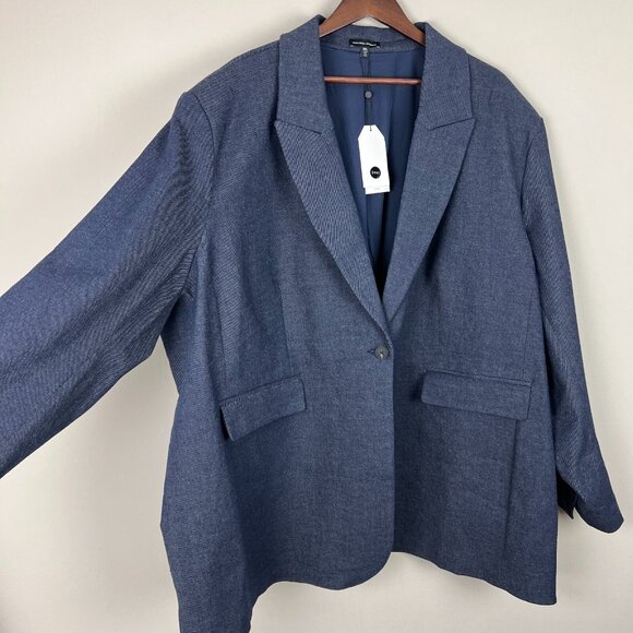 Universal Standard Blazer Jacket Womens 3XL 34 36 Percy Denim Look Stretch New - Picture 6 of 16